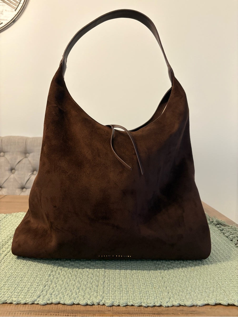Aurora Carryall Shoulder Bag in Espresso Suede